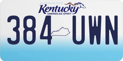 KY license plate 384UWN