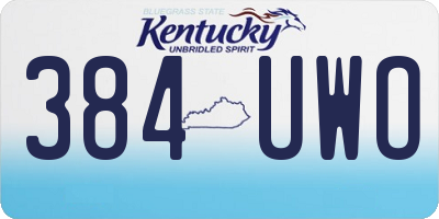 KY license plate 384UWO