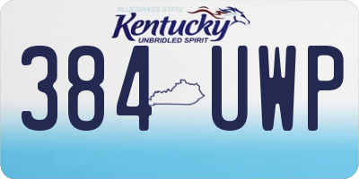 KY license plate 384UWP