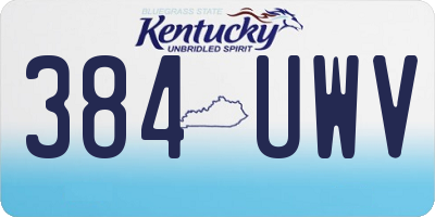 KY license plate 384UWV