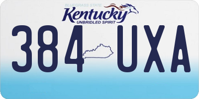 KY license plate 384UXA