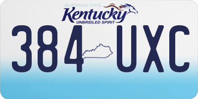 KY license plate 384UXC