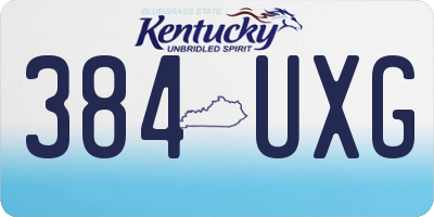 KY license plate 384UXG