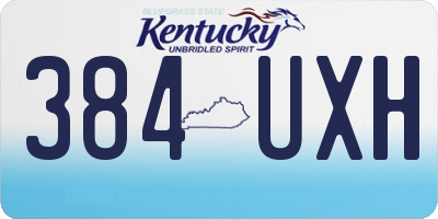 KY license plate 384UXH