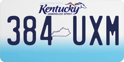 KY license plate 384UXM