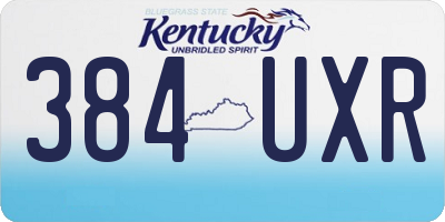KY license plate 384UXR