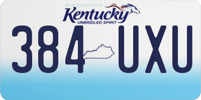 KY license plate 384UXU