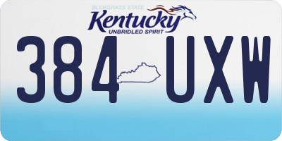 KY license plate 384UXW