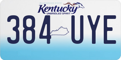 KY license plate 384UYE