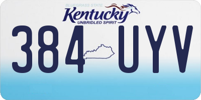 KY license plate 384UYV
