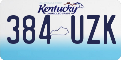 KY license plate 384UZK
