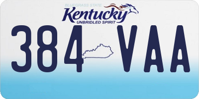 KY license plate 384VAA