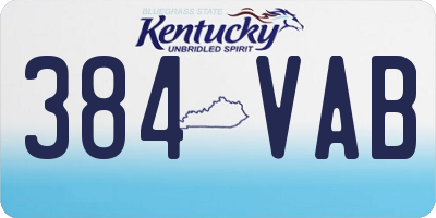 KY license plate 384VAB