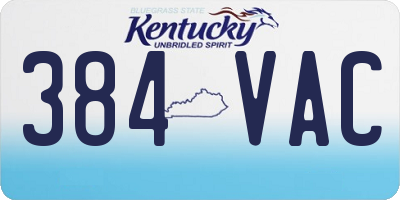 KY license plate 384VAC