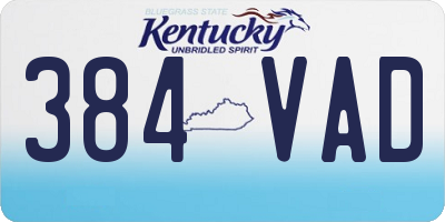 KY license plate 384VAD