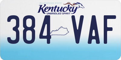 KY license plate 384VAF