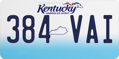 KY license plate 384VAI