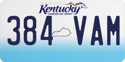 KY license plate 384VAM
