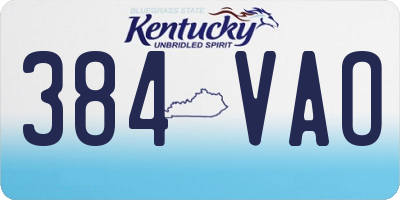 KY license plate 384VAO
