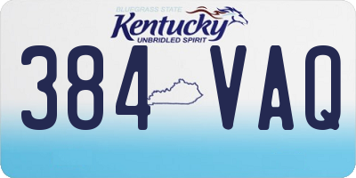 KY license plate 384VAQ