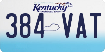 KY license plate 384VAT