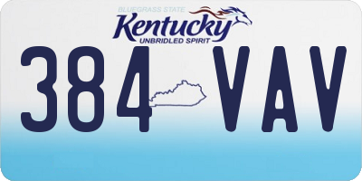KY license plate 384VAV