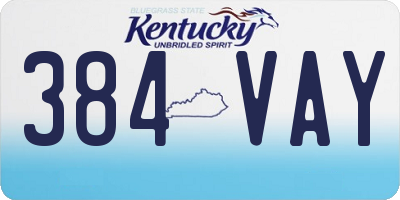 KY license plate 384VAY