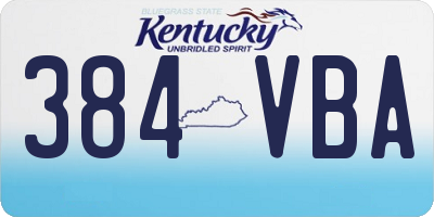 KY license plate 384VBA