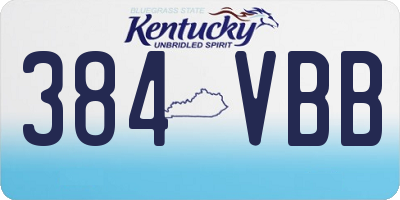KY license plate 384VBB
