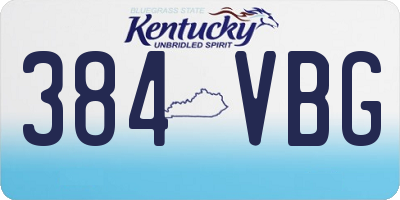 KY license plate 384VBG
