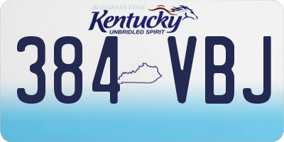 KY license plate 384VBJ