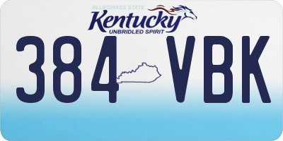 KY license plate 384VBK