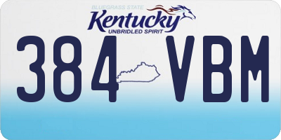 KY license plate 384VBM