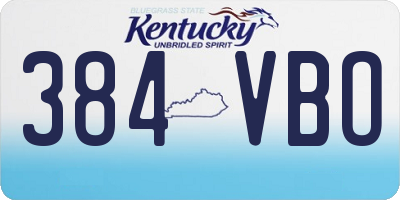 KY license plate 384VBO