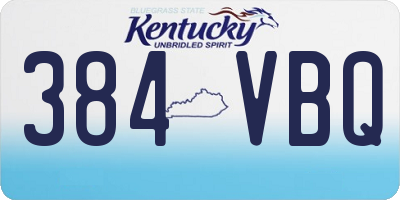 KY license plate 384VBQ