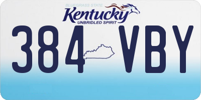 KY license plate 384VBY