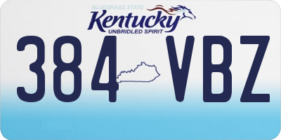 KY license plate 384VBZ