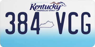KY license plate 384VCG