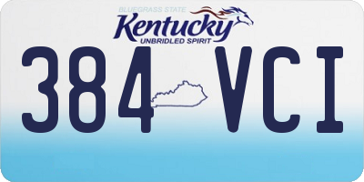 KY license plate 384VCI