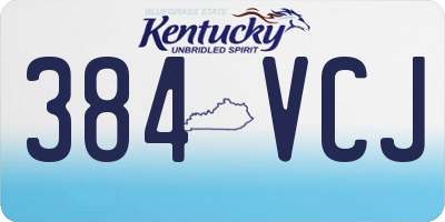 KY license plate 384VCJ