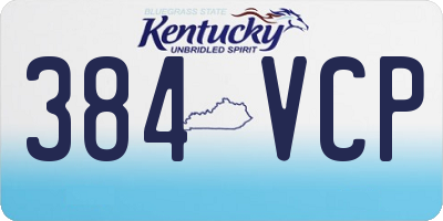 KY license plate 384VCP
