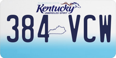KY license plate 384VCW