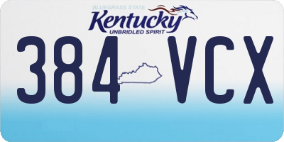 KY license plate 384VCX