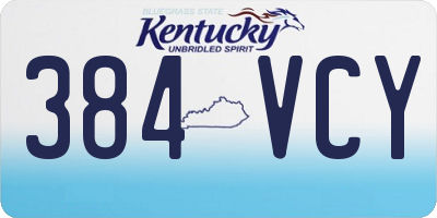 KY license plate 384VCY