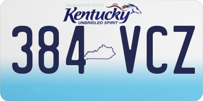 KY license plate 384VCZ