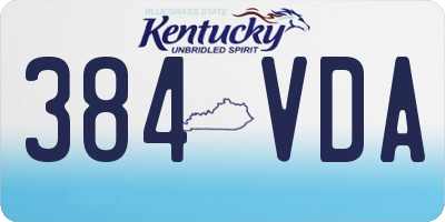 KY license plate 384VDA