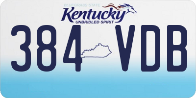 KY license plate 384VDB