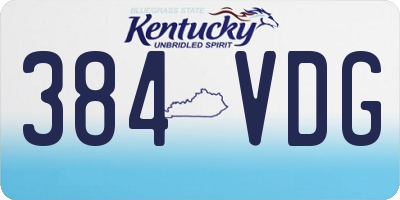 KY license plate 384VDG