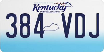 KY license plate 384VDJ