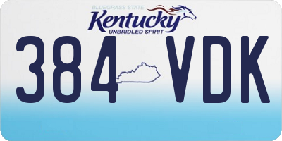 KY license plate 384VDK